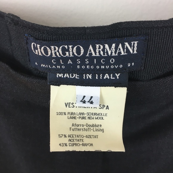 Giorgio Armani Pants - GIORGIO ARMANI vintage wool black high waist pants
